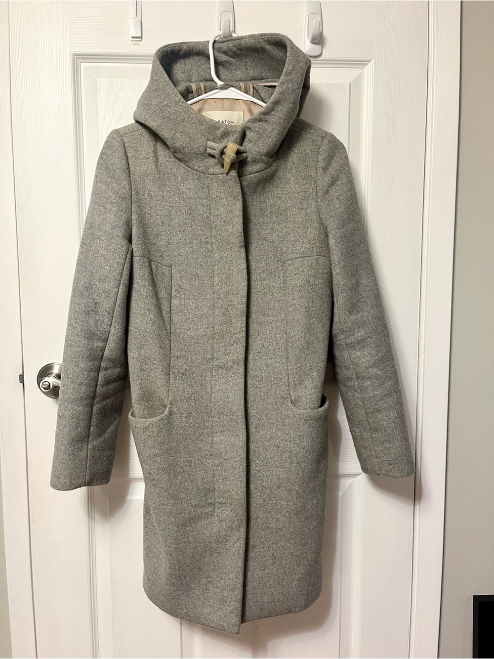 Aritzia Babaton Pearce Hooded Wool Cashmere Coat Gray XS